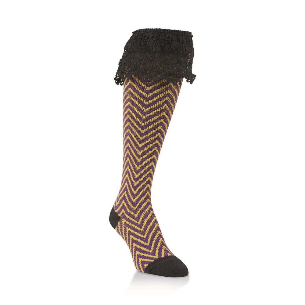 World’s Softest Sock Team Collection Spirit Knee-High Socks,
Gold & Purple, NWT